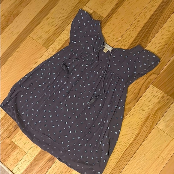 Loft floral ruffle sleeve flowing blouse - Picture 1 of 5